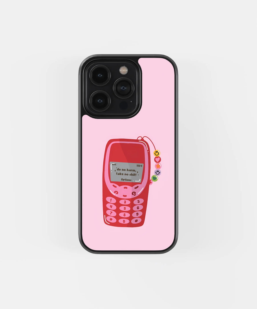 Retro Pink Phone Glass Case