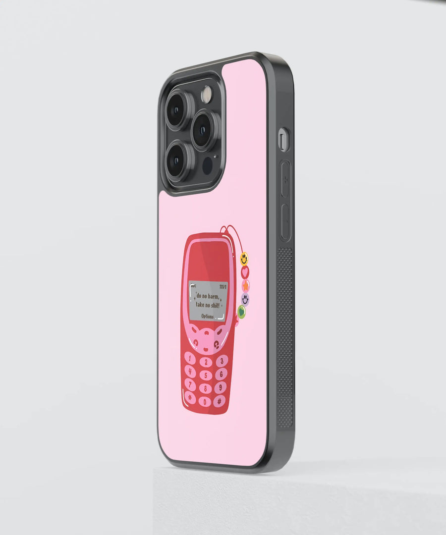 Retro Pink Phone Glass Case